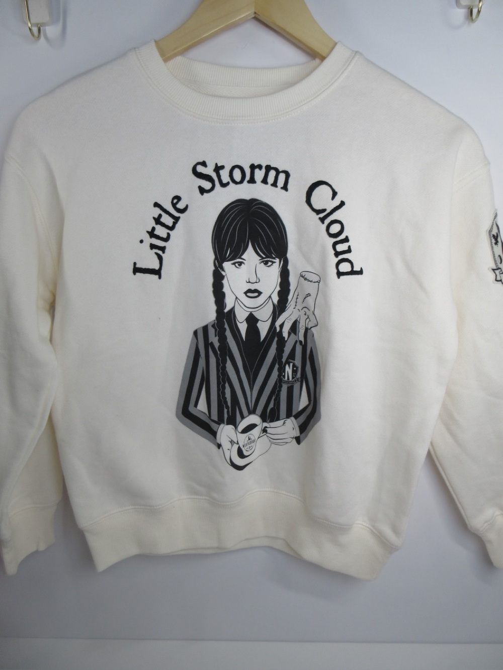 ‘Little Storm Cloud’ Wednesday Addams Kids Sweatshirt